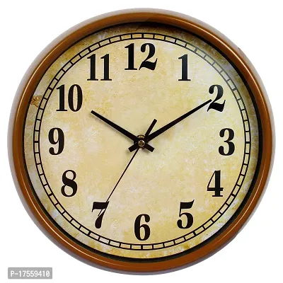 EFINITO 11 Inch Wall Clock Rustic Brown for Home/Living Room/Bedroom/Kids Room/Office (TIK-Tok Movement, Brown Frame)