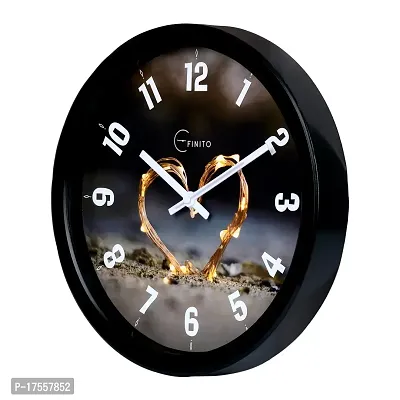 EFINITO 12.5 Inches Lighting Heart Wall Clock for Home Living Room Bedroom Office Hall Kids Room (Silent Movement, Black Frame)-thumb4