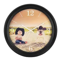 EFINITO 14 Inch Boy with Dog Wall Clock for Home/Living Room/Bedroom/Kitchen/Kids Room-thumb1