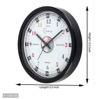 EFINITO 12.5 Inches Time Teaching Wall Clock for Kids - Silent Movement-thumb2