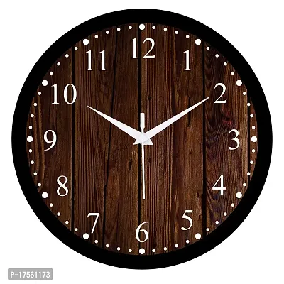 EFINITO 12 inch Wooden Checkered Wall Clock for Home/Kitchen/Living Room/Bedroom