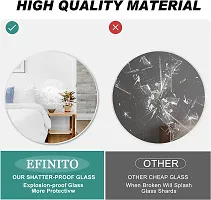 EFINITO 13 Inch Wall Mirror for Bathroom Wash Basin Living Room Bedroom Drawing Room Makeup Vanity Mirror Round - White-thumb3