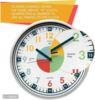 EFINITO Time Learning Wall Clock for Kids That Makes Teaching Time Faster and Fun - 14 Inch-thumb3