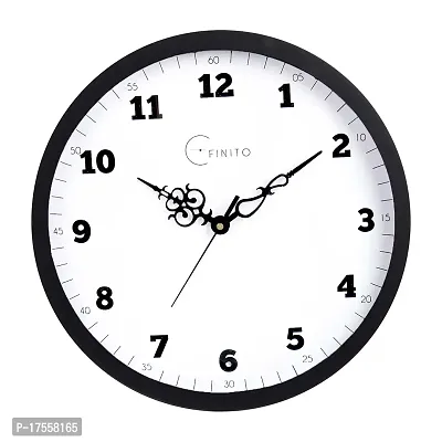 EFINITO 12.5 Inches Stylish White Silent Wall Clock for Home Living Room Bedroom Office