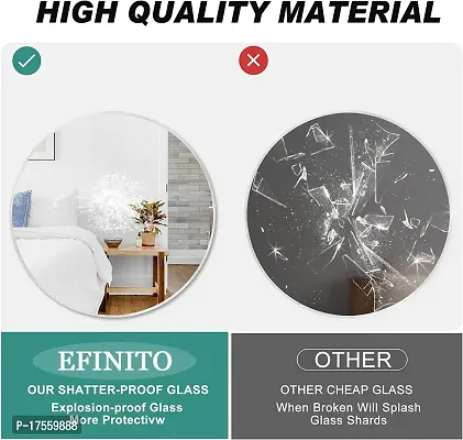 EFINITO 12.8 Inch Wall Mirror for Bathroom Wash Basin Living Room Bedroom Drawing Room Makeup Vanity Mirror Round - White-thumb4
