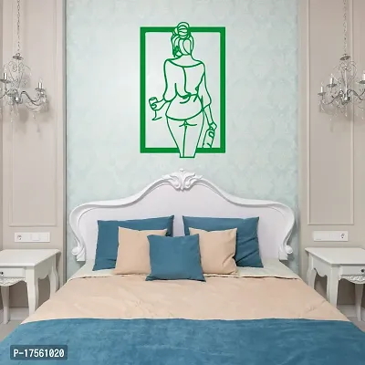 EFINITO Girl Back Body Design Wall Art, Wall Decor, Green Wooden home decor items for Livingroom Bedroom Kitchen Office Cafe Wall (12 Inch)-thumb4