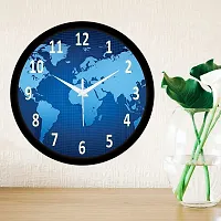 EFINITO 12 inch Wall Clock with World map Print Silent for Room Home Kitchen Bedroom Office-thumb3