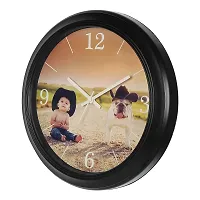 EFINITO 14 Inch Boy with Dog Wall Clock for Home/Living Room/Bedroom/Kitchen/Kids Room-thumb4