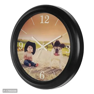 EFINITO 14 Inch Boy with Dog Wall Clock for Home/Living Room/Bedroom/Kitchen/Kids Room-thumb5