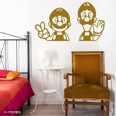 EFINITO 2 Pcs joker men catoon Wall Art, Wall Decor, Set of Golden Wooden home decor items for Livingroom Bedroom Kitchen Office Cafe Wall (23x23) cm each-thumb3