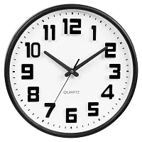 Efinito 12 Inch Large Number Wall Clock for Home Decorative, Battery Operated, Easy to Read for Home, Office, Living Room, Bedroom,Kids Room (Black)-thumb1