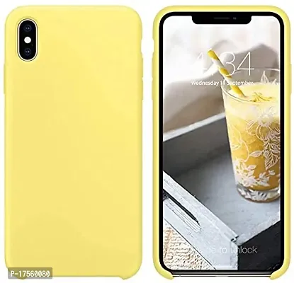 EFINITO iPhone X Case Silicone Case Microfiber Cloth Lining Cushion Compatible with iPhone X - Yellow-thumb0