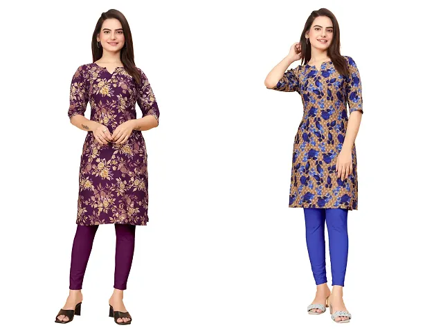 Stylish Crepe Kurta For Women Combo Pack Of 2