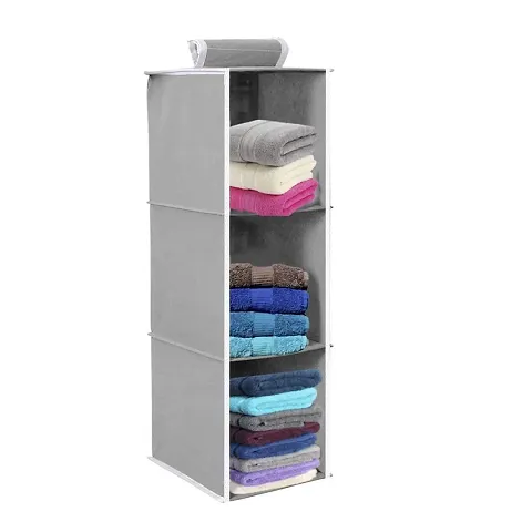 Any TIME Three/Four Shelf Foldable Closet Hanging Organizer, Three/Four Tier Closet Wardrobe Organizer, Clothes Storage Hanger