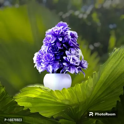 Drdzire Artificial Flowers With Plastic Pot Blue Follower-thumb0