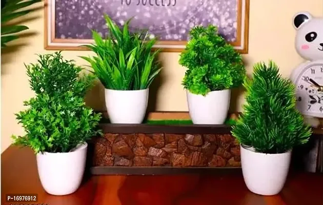 Ryme Artificial Wild Grass Plant With Pot For Home And Office Decoration- Set Of 4-thumb0