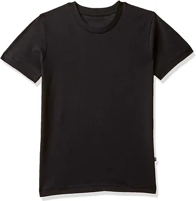 BuyMeIndia- (Pack of 1) Boys Solid Blend T Shirt (Black)(4-5)Years