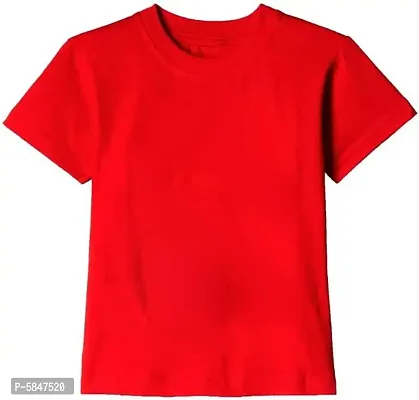 BuyMeIndia- (Pack of 1) Boys Solid Cotton Blend T Shirt (Red)(4-5)Years-thumb0
