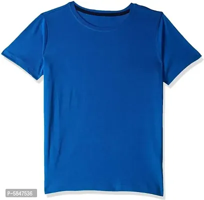 BuyMeIndia - (Pack of 1) Boys Solid Cotton Blend T Shirt (Blue)(4-5)Years