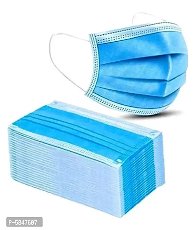 Pack Of 100 Surgical Mask 3 Layer With Nose Clip Disposable Face Mask-thumb2