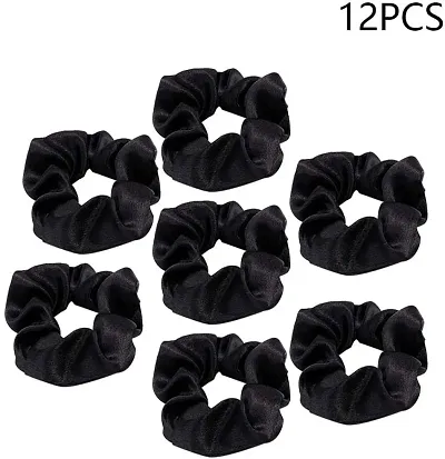 BuyMeIndia- (Pack of 12) Velvet hair band Scrunchies Bands Elastics Velvet Hair Bands for Women, velvet hair bands for girls latest