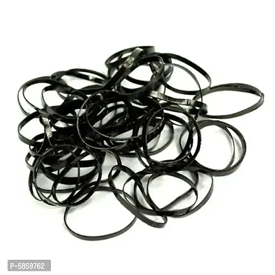BuyMeIndia-(Pack of 100) Black Disco hair band cotton rubber Black band Hair rubber bands for women  Girls-thumb0