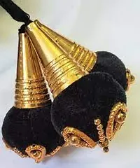 (Pack of 1) Black Velvet South Indian Traditional Hair Bharatanatyam Savaram Kunjalam-thumb2