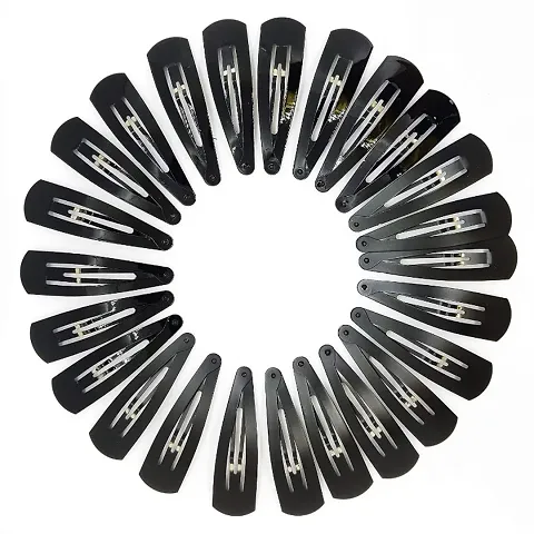 Combo Packs of Black Metal Tic Tac Hair Clips for Girls