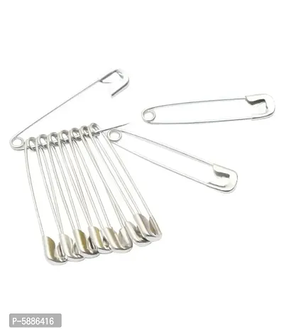 BuyMeIndia - ( Pack of 30) Silver Safety Pin Silver Plated Metal Dupatta Saree Safety Pins, Lock Pin for Women/Girls-thumb0