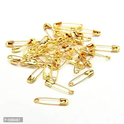 BuyMeIndia- (Pack of 30) Gold Safety Pin Gold Plated Metal Dupatta Saree Safety Pins, Lock Pin for Women/Girls-thumb0