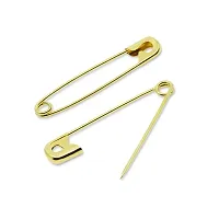 BuyMeIndia- (Pack of 30) Gold Safety Pin Gold Plated Metal Dupatta Saree Safety Pins, Lock Pin for Women/Girls-thumb1