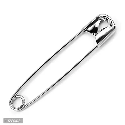 BuyMeIndia- (Pack of 60) Silver Safety Pin Silver Plated Metal Dupatta Saree Safety Pins, Lock Pin for Women/Girls-thumb5