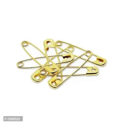 BuyMeIndia - (Pack of 60) Gold Safety Pin Gold Plated Metal Dupatta Saree Safety Pins, Lock Pin for Women/Girls