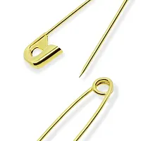 BuyMeIndia - (Pack of 60) Gold Safety Pin Gold Plated Metal Dupatta Saree Safety Pins, Lock Pin for Women/Girls-thumb2