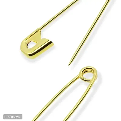 BuyMeIndia - (Pack of 60) Gold Safety Pin Gold Plated Metal Dupatta Saree Safety Pins, Lock Pin for Women/Girls-thumb3