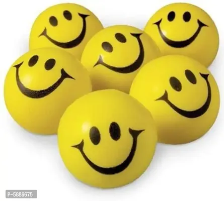 BuyMeIndia - (Pack of 3) Smiley Face Squeeze Ball Yellow Ball Stress Reliver Ball