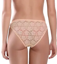 Madam Women's and Girls Honeymoon Designer Low Waist Full Net Sexy Bikini Panty Skin-thumb2