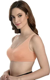 Madam Air Bra, Sports Bra, Stretchable Non-Padded and Non-Wired Bra for Women and Girls,Free Size (Pack of 1) Peach-thumb1