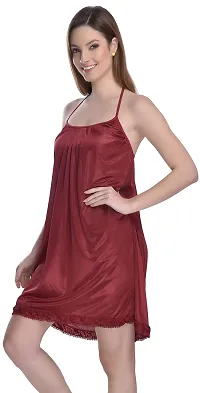 Madam Babydoll | Hot Dress for Honeymoon | First Night Anniversary for Women | Sexy Night Dress | Nighty for Women Maroon-thumb2