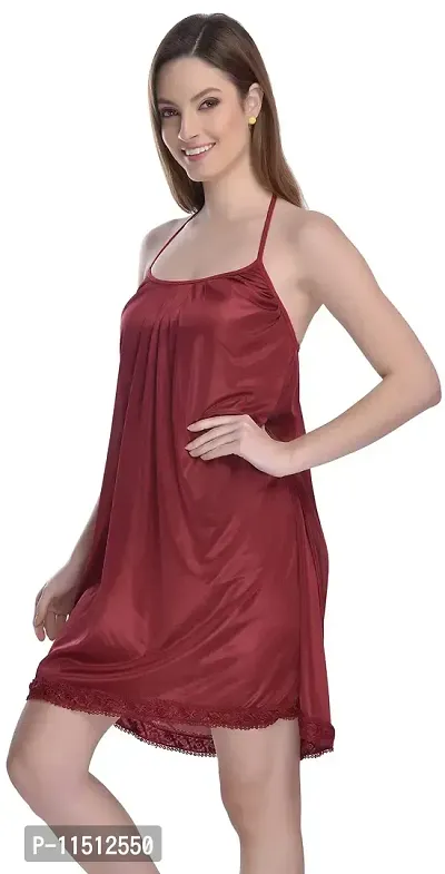 Madam Babydoll | Hot Dress for Honeymoon | First Night Anniversary for Women | Sexy Night Dress | Nighty for Women Maroon-thumb3