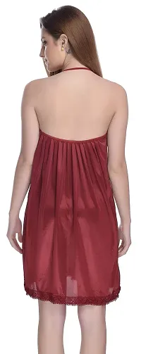 Madam Babydoll | Hot Dress for Honeymoon | First Night Anniversary for Women | Sexy Night Dress | Nighty for Women Maroon-thumb1