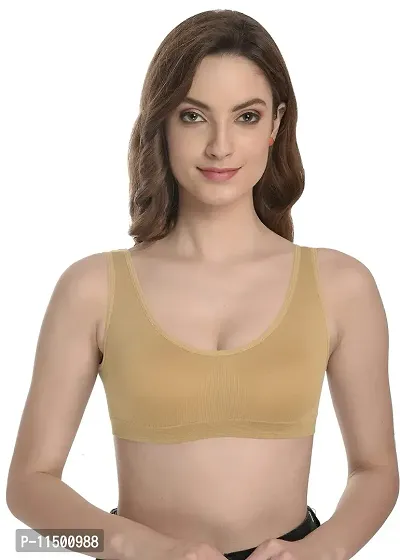 Madam Air Bra, Sports Bra, Stretchable Non-Padded and Non-Wired Bra for Women and Girls,Free Size (Pack of 1)