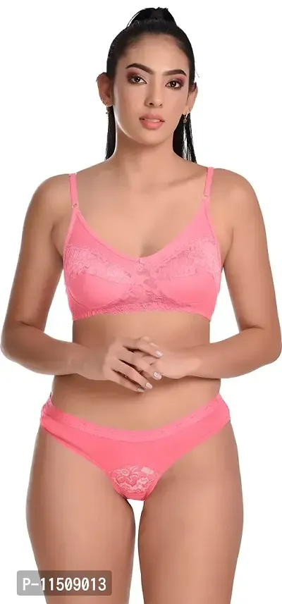 Madam Designer Bra & Panty Set for Women ll Ladies and Girls Lingerie Set Pink-thumb0