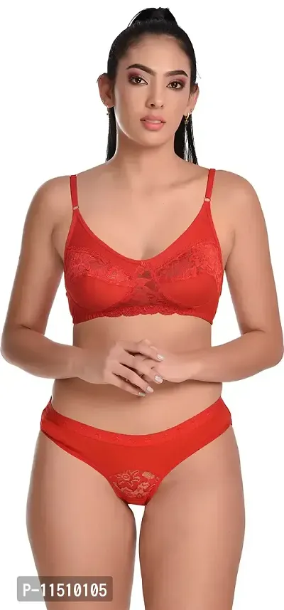 Madam Designer Bra & Panty Set for Women ll Ladies and Girls Lingerie Set Red