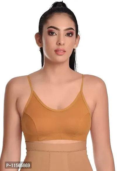 Madam Designer Antibacterial Wireless Non Padded Slip on Sports Bra Skin