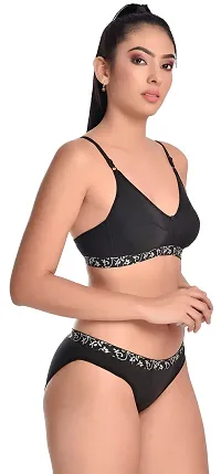 Madam Designer Bra & Panty Set for Women ll Ladies and Girls Lingerie Set Black-thumb3