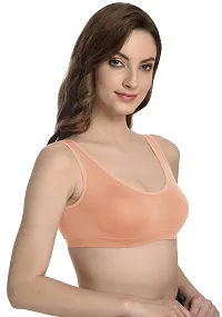 Madam Air Bra, Sports Bra, Stretchable Non-Padded and Non-Wired Bra for Women and Girls,Free Size (Pack of 1) Peach-thumb3