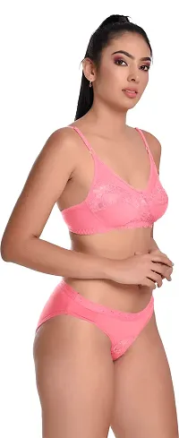 Madam Designer Bra & Panty Set for Women ll Ladies and Girls Lingerie Set Pink-thumb1