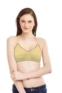 Women T-Shirt Non Padded Bra (30, Coral Red, Skin)-thumb2