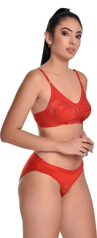 Madam Designer Bra & Panty Set for Women ll Ladies and Girls Lingerie Set Red-thumb1